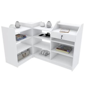 BALCÃO CAIXA VITRINE M313.B 100% MDF (EXPOSITOR, LOJA) MUNDI MOVEIS