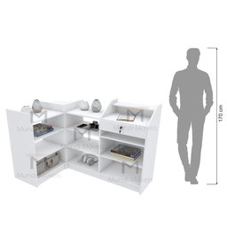 BALCÃO CAIXA VITRINE M313.B 100% MDF (EXPOSITOR, LOJA) MUNDI MOVEIS - 5