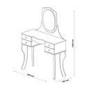 Ver imagem 6 de penteadeira estilo retro infantil branca 4 gavetas espelho + banco