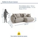 Ver imagem 4 de Sofá Cama Modular Orgânico Retrátil 4 Lugares com Almofadas 240cm Malibu