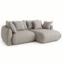 Ver imagem 3 de Sofá Cama Modular Orgânico Retrátil 4 Lugares com Almofadas 240cm Malibu