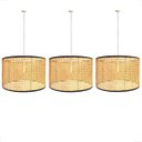 Ver imagem 2 de 3 Pendente Palha Indiana Fibra Natural Grande 50 X 30 Nat86