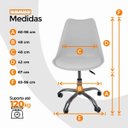 Ver imagem 5 de Cadeira Office Base Cromada Oficial com Rodízio Giratória Saarinen - Branco - 8