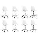 Ver imagem 1 de Cadeira Office Base Cromada Oficial com Rodízio Giratória Saarinen - Branco - 8