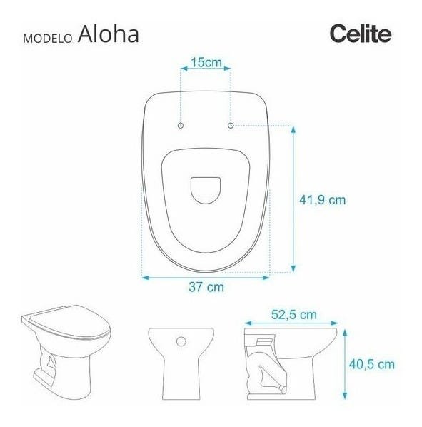 Tampa De Vaso Sanitário Laqueado Aloha Celite Pergamon - 5