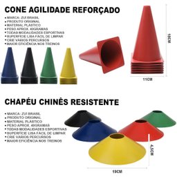 Kit Funcional Escada + Corda + 10 Pratos + 10 Cones Treino - 3