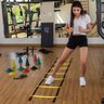 Kit Funcional Escada + Corda + 10 Pratos + 10 Cones Treino - 8