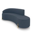Ver imagem 1 de Sofá 4 Lugares Orgânico 220cm Pé Dourado Morgan Suede Azul Mar D03 - D’Rossi