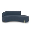 Ver imagem 5 de Sofá 4 Lugares Orgânico 220cm Pé Dourado Morgan Suede Azul Mar D03 - D’Rossi