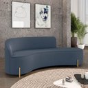 Ver imagem 2 de Sofá 4 Lugares Orgânico 220cm Pé Dourado Morgan Suede Azul Mar D03 - D’Rossi