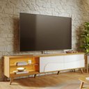 Ver imagem 3 de Rack Bancada Amalfi Naturale Off White Matte Pés em Madeira - Colibri