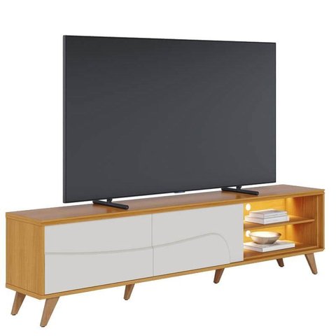 Rack Bancada Amalfi Naturale Off White Matte Pés em Madeira - Colibri