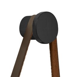 Espelho Luxo Redondo Industrial Alça de Couro Sunset - Preto Fosco - 5 Espelho Luxo Redondo Industrial Alça de Couro Sunset - Preto Fosco - 5