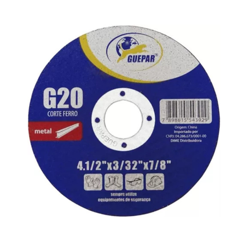 Disco Corte Ferro Guepar 4.1/2" X 3/32" X 7/8" C/10 Un