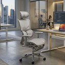 Ver imagem 2 de Cadeira de Escritório Diretor Giratória Ergonômica Mix Cor Cinza - Sallar Home