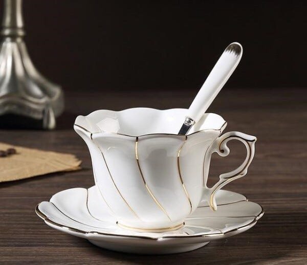 Conjunto De Chá e Café Estilo Britânico Porcelana Chinesa Bule