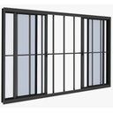 Ver imagem 1 de Vitro 4 Folhas 1,00 X 1,50 Com Grade Alumínio Preto