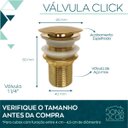Ver imagem 2 de Válvula Dourada Gold Ouro Click 1 1/4 Banheiro Ralo Pia