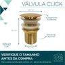Válvula Dourada Gold Ouro Click 1 1/4 Banheiro Ralo Pia - 2