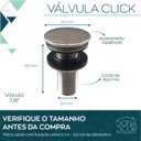 Ver imagem 2 de Valvula Ralo Pia Lavatorio Banheiro 7/8 Click Inox Cuba Lavabo