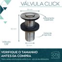 Ver imagem 2 de Válvula Click 7/8 Inox Ralo Pia Banheiro Lavatório Cuba