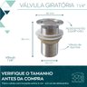Válvula Inox 1 1/4 Ralo Pia Banheiro Lavatório Cuba - 2