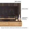 Rack com Painel Apolo para Tv de 75 Pol Titânio Carvalho - 4
