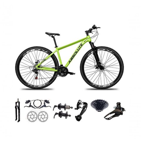 Bicicleta Aro 29 Absolute Nero 5 Freio Hidráulico K7 27v Garfo com Trava - Verde Tam.17