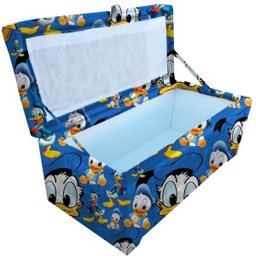 Bau Puff Organizador Porta Treco Brinquedos Sapatos Infantil Multiuso Pato Donald - 2