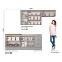 Ver imagem 2 de Cozinha Compacta Modulada 280cm Americana 8 Portas 3 Gavetas Henn - Cinza