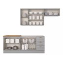 Ver imagem 6 de Cozinha Compacta Modulada 280cm Americana 8 Portas 3 Gavetas Henn - Cinza