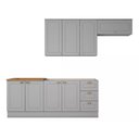 Ver imagem 7 de Cozinha Compacta Modulada 280cm Americana 8 Portas 3 Gavetas Henn - Cinza