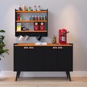 Ver imagem 2 de Kit Aparador Buffet Cantinho Café Armário Parede Amélia Prateleira Decoração Sala Jantar - Rpm