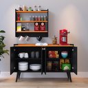 Ver imagem 4 de Kit Aparador Buffet Cantinho Café Armário Parede Amélia Prateleira Decoração Sala Jantar - Rpm