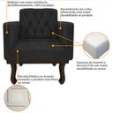 Ver imagem 4 de Poltrona Decorativa Classic Pés Luiz Xv Linho Cinza Escuro - Amarena Móveis