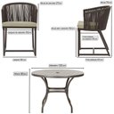 Ver imagem 2 de Mesa com 6 Cadeiras de Jantar Roma 120cm e Noronha em Alumínio Marrom Corda Náutica Estofado 7 Trama