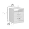 Mesa de Cabeceira 2 Gavetas Mdp 36x46,5x38cm Branco 1040 - 6