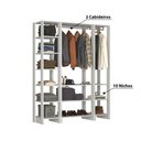 Ver imagem 3 de Estante Closet Yes com 2 Cabideiros e 10 Nichos - Branco