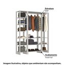 Ver imagem 2 de Estante Closet Yes com 2 Cabideiros e 10 Nichos - Branco