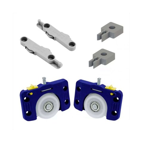Kit porta correr JP 360 para Armários roldana 40mm c/rolamento 3kits