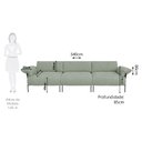 Ver imagem 4 de Sofá Living Modular Industrial 3 Lugares Basileia 340cm Yescasa Veludo Tx Verde Pistache