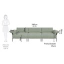 Ver imagem 4 de Sofá Living Modular Industrial 3 Lugares Basileia 340cm Yescasa Veludo Tx Verde Pistache