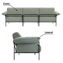 Ver imagem 5 de Sofá Living Modular Industrial 3 Lugares Basileia 340cm Yescasa Veludo Tx Verde Pistache