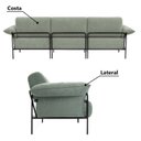 Ver imagem 5 de Sofá Living Modular Industrial 3 Lugares Basileia 340cm Yescasa Veludo Tx Verde Pistache