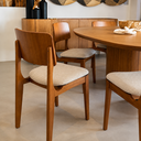 Ver imagem 7 de Kit 4 Cadeiras de Jantar Capri Montadas Madeira Maciça Moderna Tecido Assento Estofadas:Linho Bege
