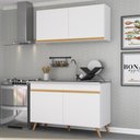 Ver imagem 3 de Armário de Cozinha Compacta 120cm Veneza Multimóveis V3748 Branco/Dourado
