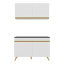 Ver imagem 7 de Armário de Cozinha Compacta 120cm Veneza Multimóveis V3748 Branco/Dourado