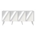 Ver imagem 5 de Rack Tv até 50 Polegadas 4 Portas Retrô com Espelhos Multimóveis Mp1082 Branco