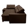 Sofá de Canto Retrátil e Reclinável com Molas LE 3,00x2,00m Viviane Suede Marrom Madelina Decor - 4
