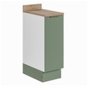 Ver imagem 2 de Balcão 1 Porta 30cm com Tampo com Rodapé Ipanema CabeCasa MadeiraOriginals Branco/Verde Folha